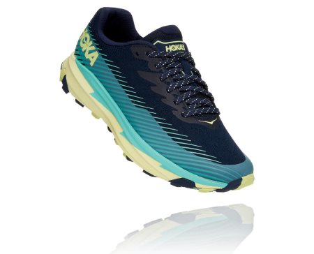 Hoka One One Torrent 2 Ženske Trail Tekaški Čevlji Črna / Svetlo Turkizna SI-043598W